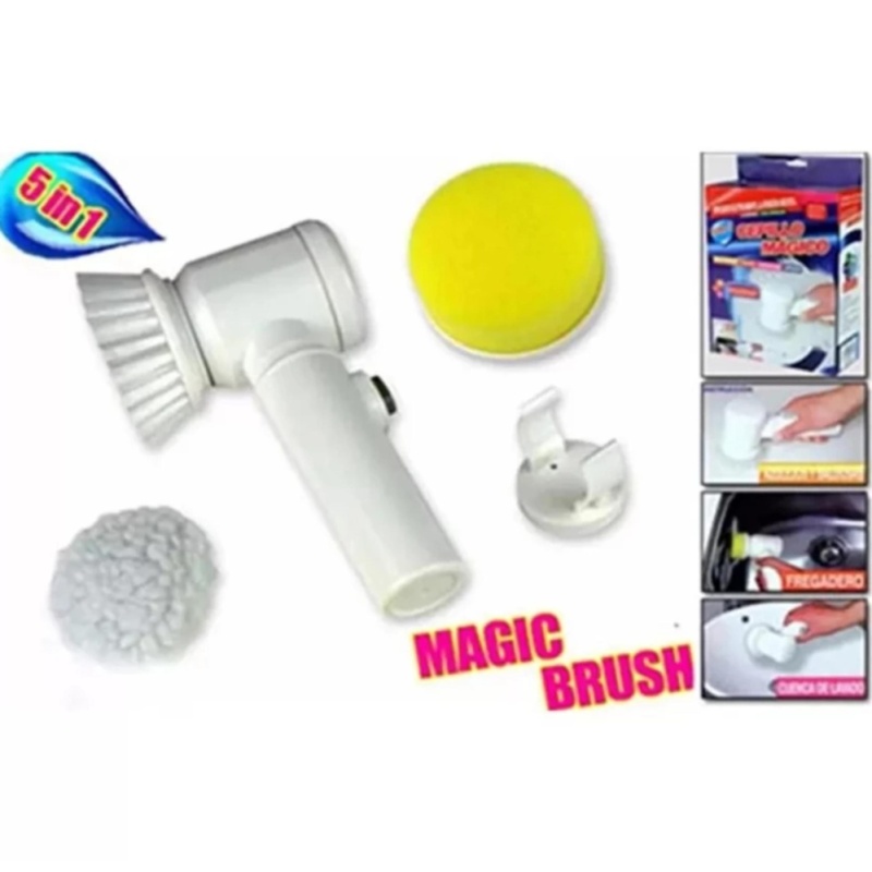 Máy lau chùi vệ sinh vết bẩn Magic Brush 5 in 1 đa năng - White