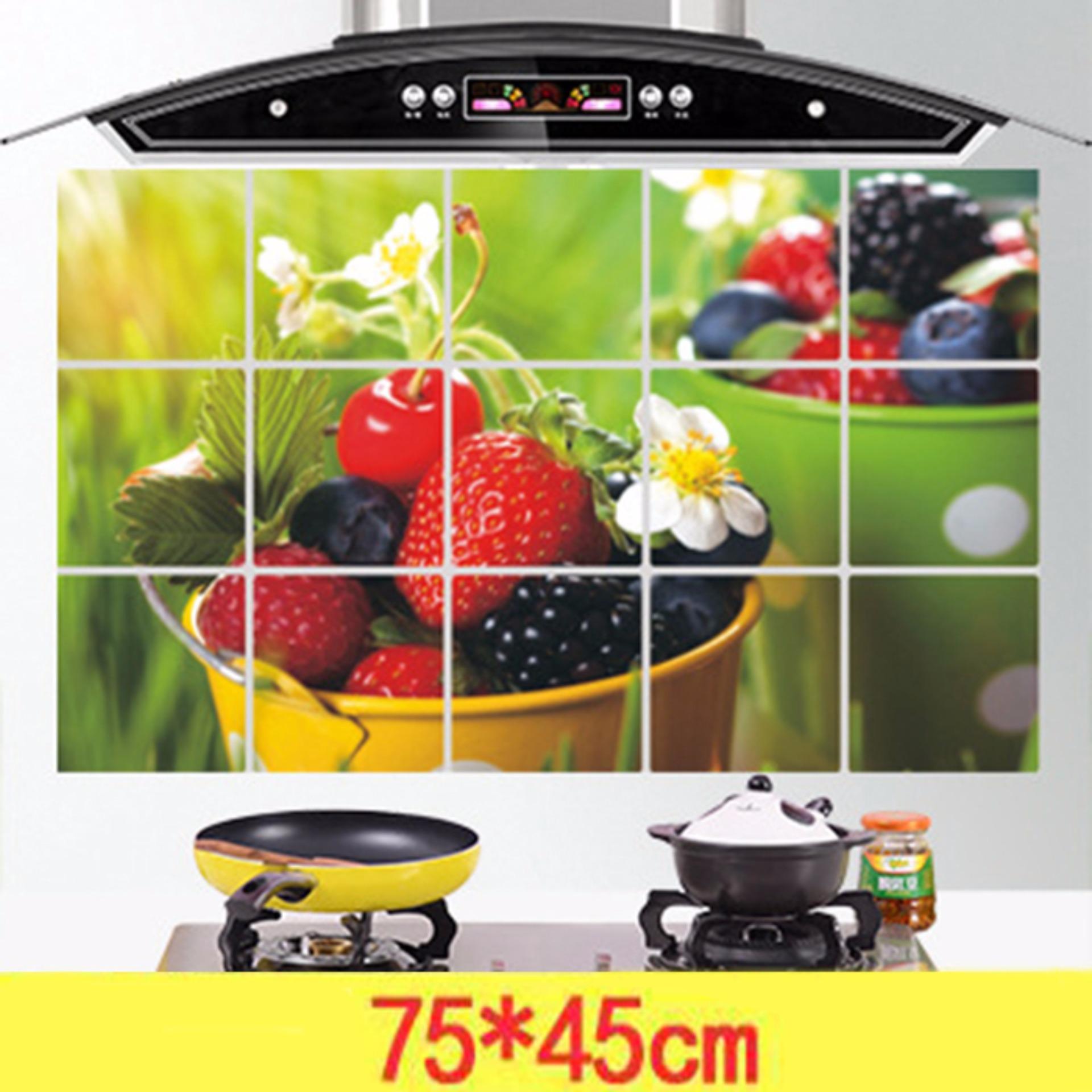 Bán Sỉ 02 Miếng Dán Cách Nhiệt Nhà Bếp 45x75 (Giao Đa Dạng Mẫu) - Không Thấm Nước Dầu Mỡ - Giấy và decal dán tường