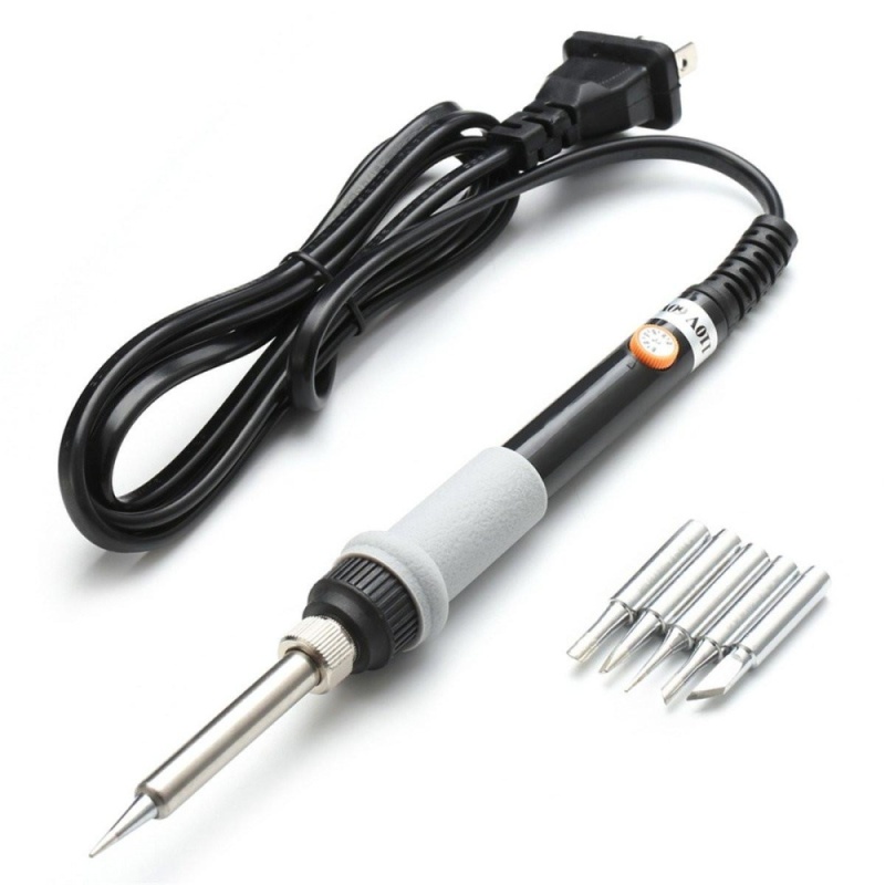 Bảng giá Mua MT223 60W Adjustable Temperature Electric Soldering Iron Welding Rework Repair Tool with 5pcs Solder Tips I/3C/4C/K/2.4D 110V - intl