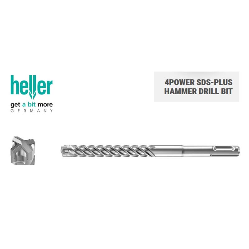 Mũi khoan bê tông Heller 4Power SDS Plus 10x160 (mũi chữ thập, sx tại Đức)