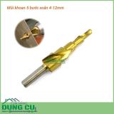 Mũi khoan bước 5 bước xoắn 4-12mm thép gió HSS phủ titanium