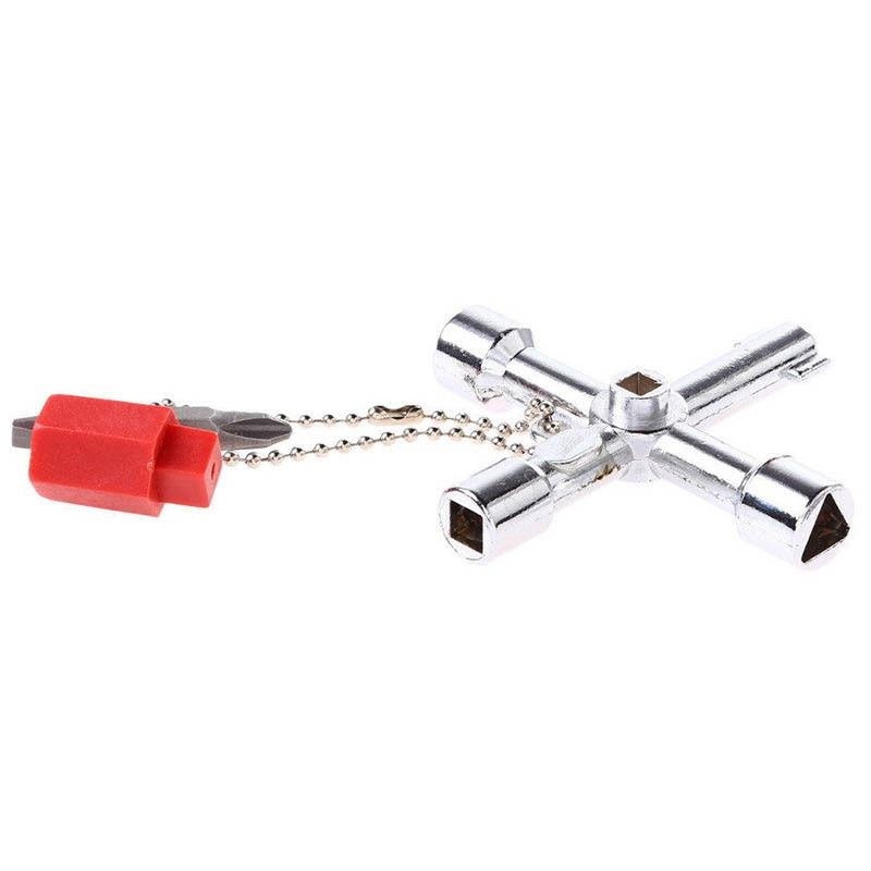 Multi-function 5 in 1 Universal Cross Key Square Triangle Train Electrical Cabinet Elevator Key - intl