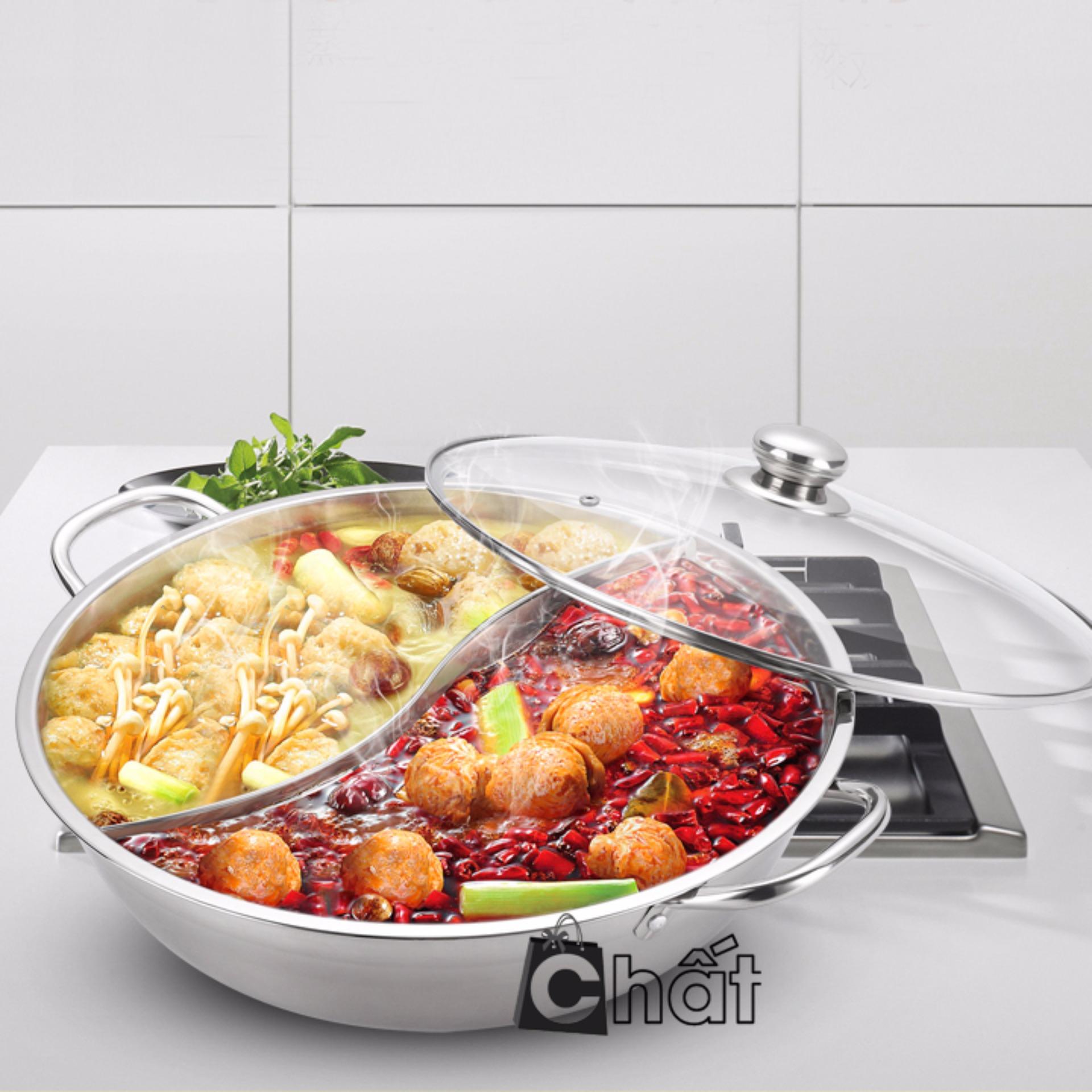 Nồi lẩu uyên ương inox tiện dụng