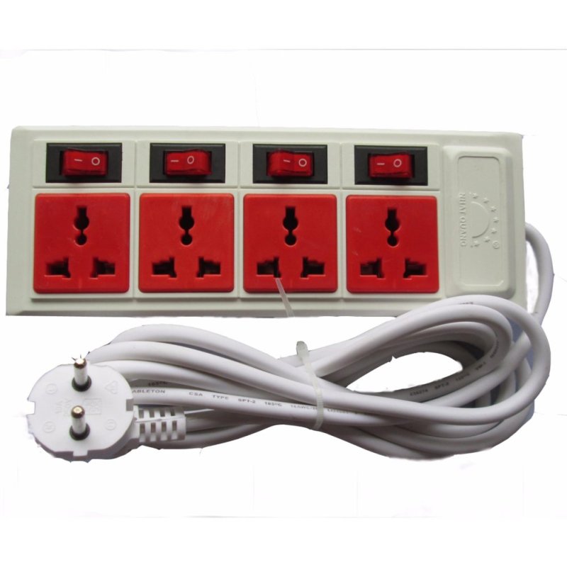 Bảng giá Mua Ổ cắm dài 4 lỗ 4 công tắc dây 3M