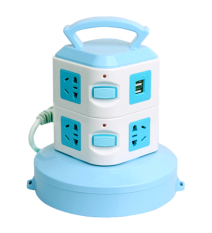 Ổ cắm điện 2 tầng kéo dài 1.8m kèm 2 cổng sạc điện thoại USB