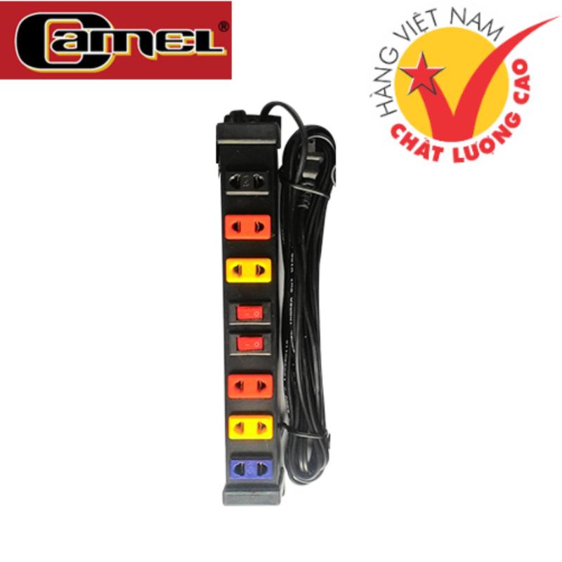 Bảng giá Ổ Cắm điện cao cấp CAMEL 6L2CT - 3M (Đen)