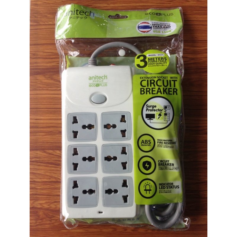 Bảng giá Ổ cắm điện chống quá tải chống sét Anitech H162 5m (Trắng)