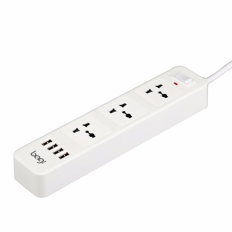Bảng giá Ổ cắm điện đa năng 3 ổ điện và 4 cổng usb bagi