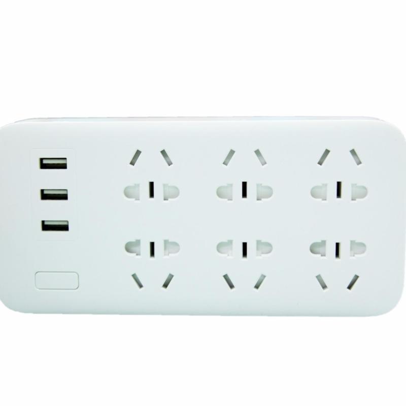 Bảng giá Mua Ổ cắm điện Mi Power Strip hỗ trợ 6 đầu và 3 cồng USB(White)