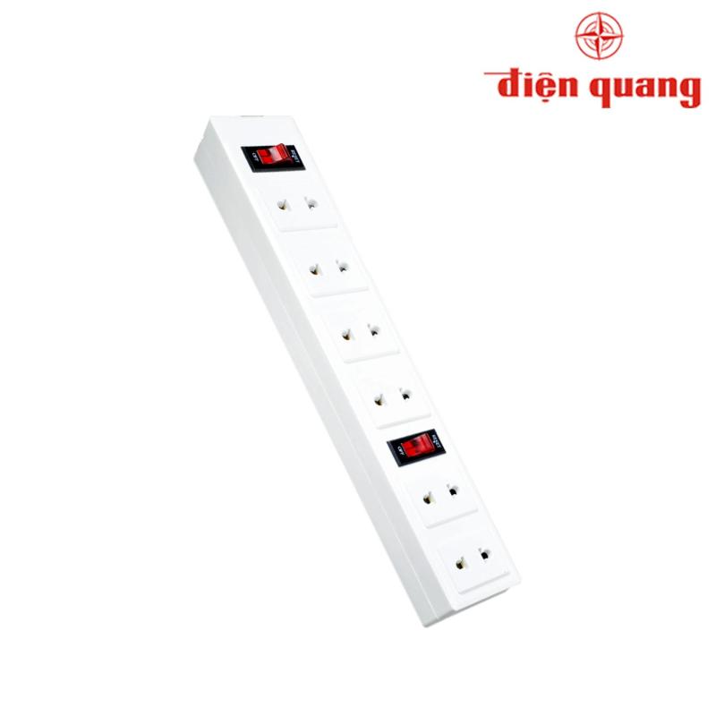 Bảng giá Mua Ổ cắm Điện Quang 001A-01-2M (6 lỗ 2 chấu dây 2 mét) GT