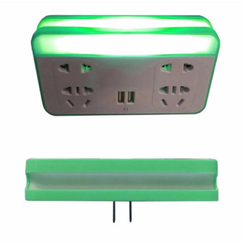 Bảng giá Mua Ổ cắm điện quang kiêm giá để điện thoại và đèn ngủ cảm biến 3 trong 1(Xanh cốm)