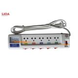 Ổ cắm kéo dài công suất lớn lioa 5 ổ cắm 5 công tắc đồng hồ điện áp 3 lõi dây - 5ofssv2.5-3