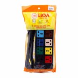 Ổ cắm kéo dài đa năng 8d có nắp che dây lioa 8d52n 5m x 2 lõi