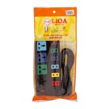 Ổ cắm kéo dài đa năng kết hợp 10 ổ LiOA 4D6S32 3m x 2 (Đen)