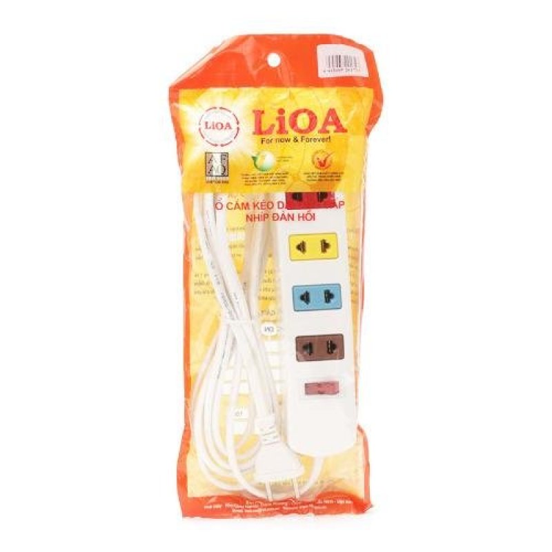 Bảng giá Mua Ổ cắm kéo dài nhíp đàn hồi 4S LiOA 4S3W dây 3m