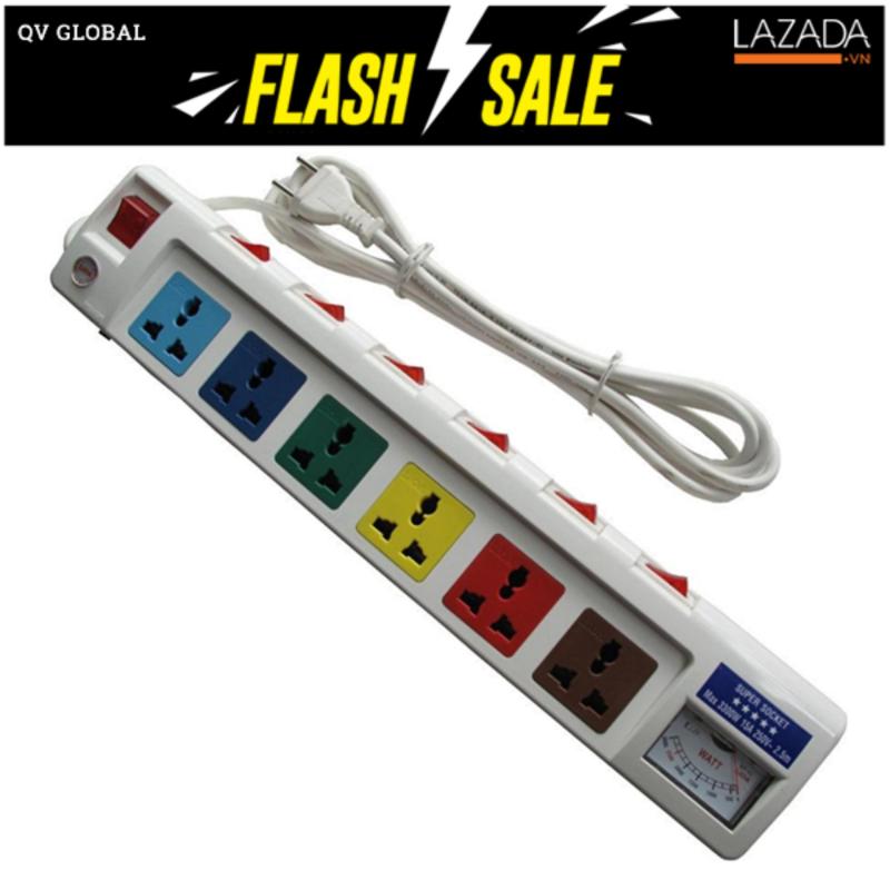 Bảng giá Mua Ổ cắm lioa 6 ổ đa năng công suất lớn dây 2,5m 6OFSSV2.5-2 (Trắng)