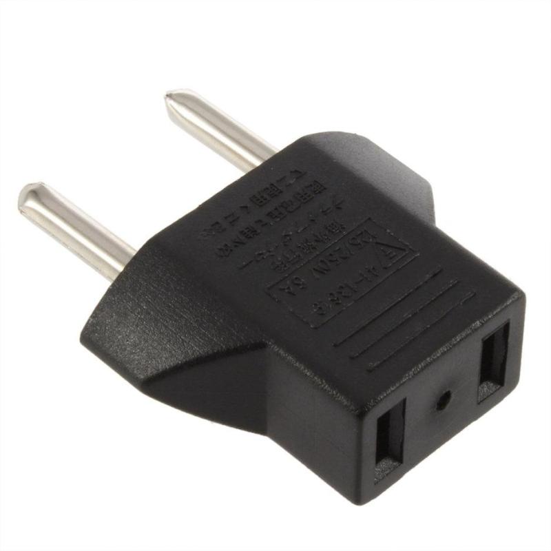 Bảng giá OH EU adapter plug US 2 Flat pin to EU 2 round pin plug socket EU Black