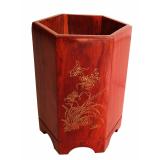 ỐNG ĐỰNG BÚT GỖ HƯƠNG khảm xà cừ  (OB02)