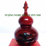 Ống tăm hồ lô cao cấp gỗ gụ chạm hoa văn phúc lộc thọ 120x72mm