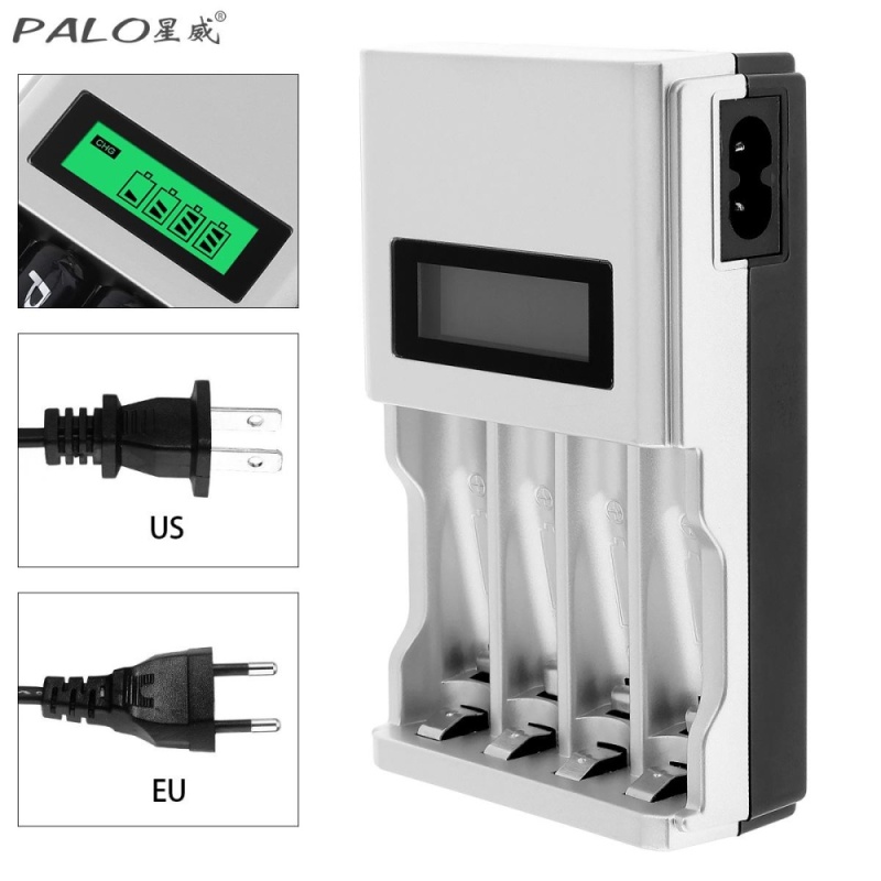 Bảng giá PALO C903W 1.2V 4 Slots LCD Display Smart Intelligent Charger with US / EU Plug for Batteries - intl