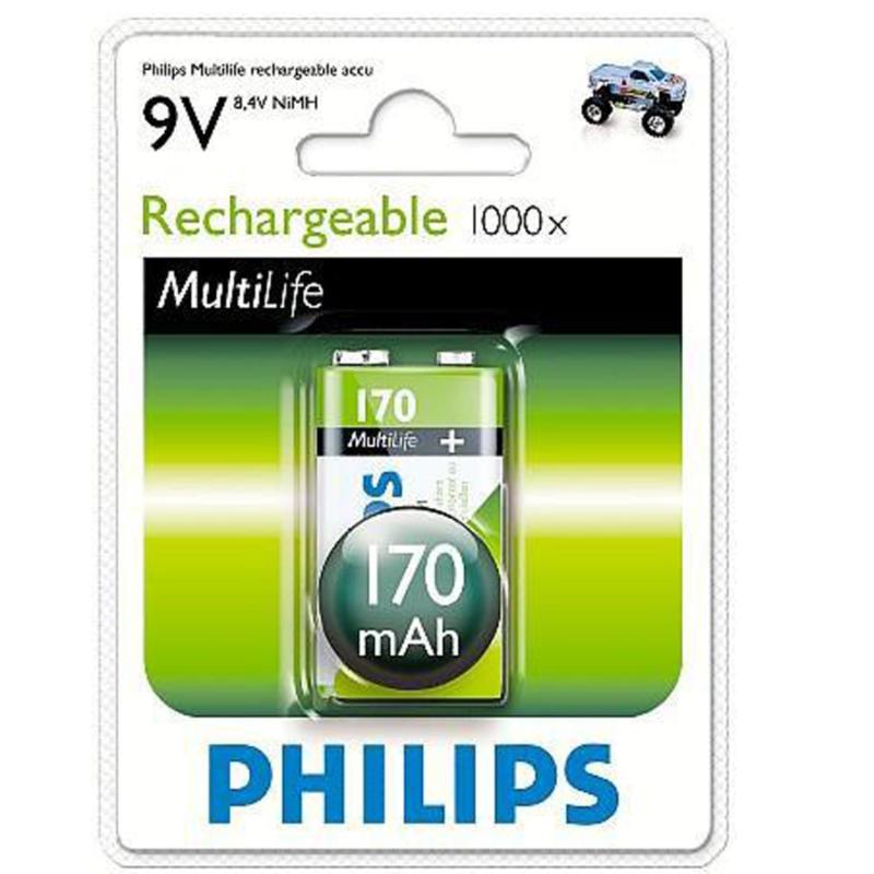 Bảng giá Mua Pin Sạc Philips 9V Nimh 170 Mah - Vỉ 1 Viên ( Xanh Lá)