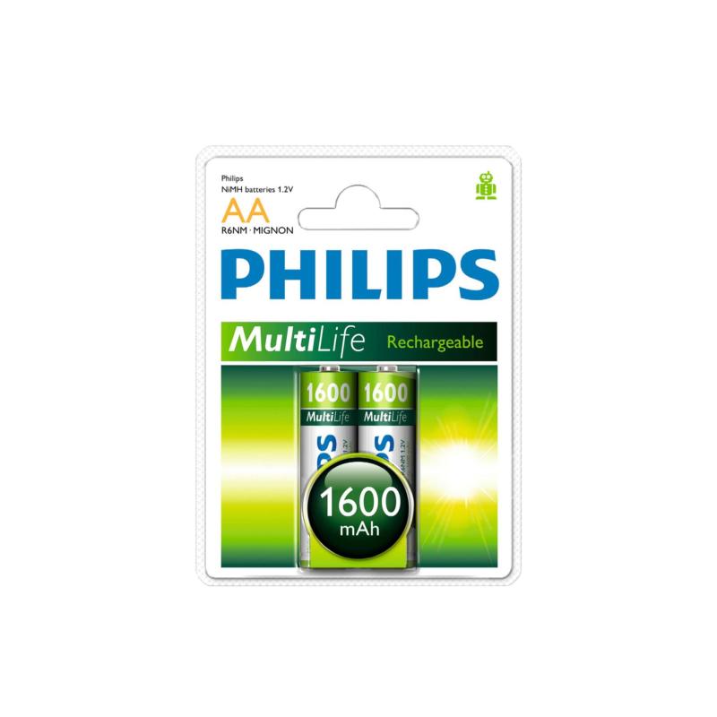 Bảng giá Mua Pin Sạc Philips Aa Nimh 1600 Mah - Vỉ 2 Viên (Xanh Lá)
