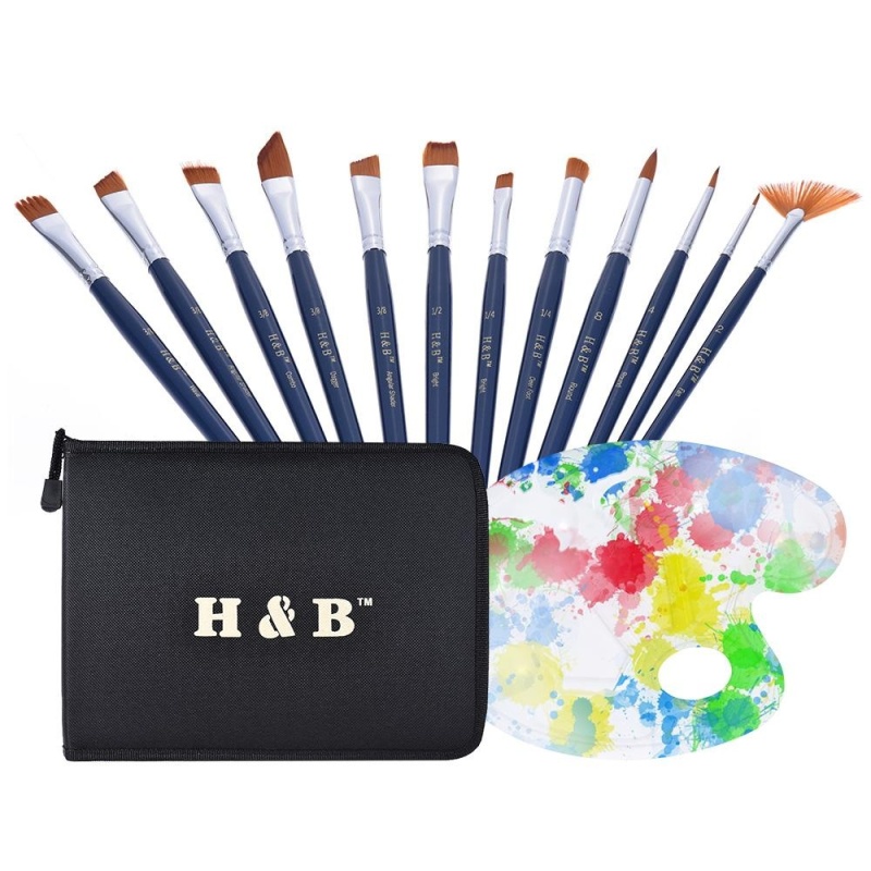 Mua Professional Artist Paint Brush Kit Including 12pcs Nylon Hair
Short Handle Watercolor Acrylic Gouache Oil Painting Brushes with
Color Palette Zippered Bag - intl