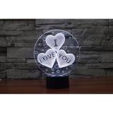 Quà Tặng - I LOVE YOU  - ĐÈN 3D huyền ảo - chiếu sáng 7 màu