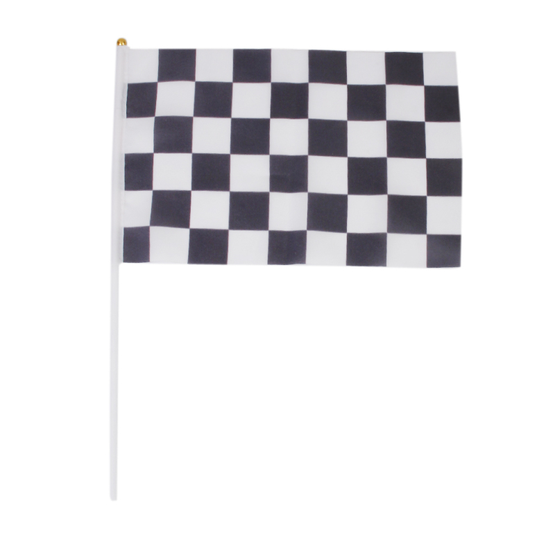 Racing Banner Hand Flag Set of 12 (Black/White) - Intl