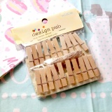 SET 20 Cái Kẹp Gỗ Sơn Design Pub (Tặng 1,5m dây cói) - Gấu Trúc Phụ kiện