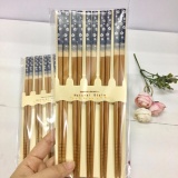 Set 5 đôi đũa cao cấp mẫu hoa xanh - hàng nhập khẩu nhật bản, siêu thị sakura, sakura store