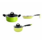 Set quánh, nồi, chảo đáy từ e-cook deco lock&lock 16cm - 24cm - 26cm