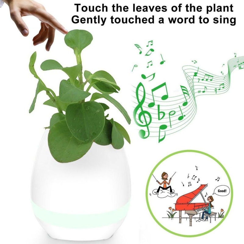 Bảng giá Smart Finger Touch Bluetooth Speakers Music Flower Pot Planter Home Office WH - intl