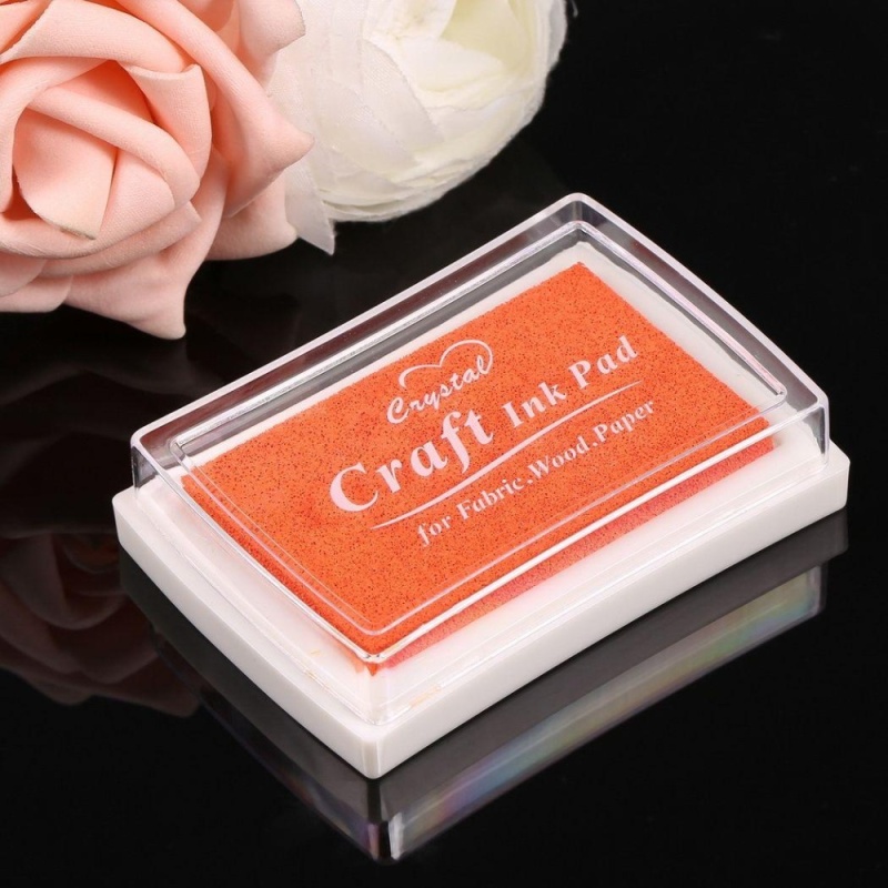 Mua Sponge Square Stamps Craft Ink Pad for Paper Wood 15 Colors (Orange) - intl
