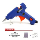 Súng bắn keo Silicon (Xanh) + Tặng 15 cây keo Nến  và 1 móc khóa 4 in 1 tiện dụng (xám)
