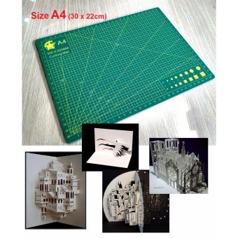 Tấm thớt lót cắt giấy nghệ thuật Kirigami 2 mặt khổ A4 30cm x 22cm cao su đặc biệt tự...