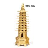 Tháp văn xương bằng đồng 9 tầng cao 18cm. - tháp văn xương 9 tầng - - yellow -206571 -phong thuỷ thành long