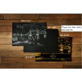 Tranh Cạo cảnh đêm HongKong khổ A3 tặng kèm bút cạo cao cấp