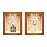 Tranh dán tường 3d vtc bộ hai bình hoa bo2binh-006 40 x 60 cm