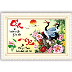 Tranh đính đá cha mẹ h1020