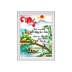 Tranh đính đá chữ mẹ h1062-ngọc thịnh