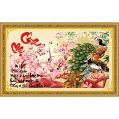 Tranh đính đá đồng hồ cha mẹ H754