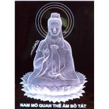 Tranh xe hơi Quan Âm ngồi tòa sen 10 x 12cm