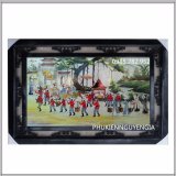 Tranh sứ Bát Tràng vinh quy bái tổ - rộng 65cm - dài 100cm