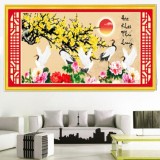 Tranh thêu chữ thập Mai khai phú quý DLH-222626-Siêu thị tranh thêu