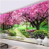 Tranh thêu chữ thập Monalisa rừng cây màu tím FJ0738-Siêu thị tranh thêu