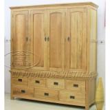 Tủ áo gỗ sồi mỹ 4 buồng 1m8 x 2m1