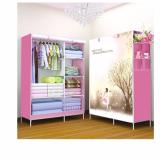 Tủ vải giá rẻ 3D - Tủ vải quần áo 3 buồng 8 ngăn cỡ đại (Xanh lá) + Tặng kẹp chống muỗi tinh dầu