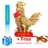 Tượng Gà Trống bé - Chất liệu đồng thau cao 11cm nặng 400g - Linh vật phong thuỷ cấm tiệt thói trăng hoa