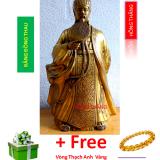 Tượng Khổng Minh - Chất liệu bằng đồng thau nặng 1600g cao 28cm -Biểu tượng trí tuệ sự thông minh và uyên bác